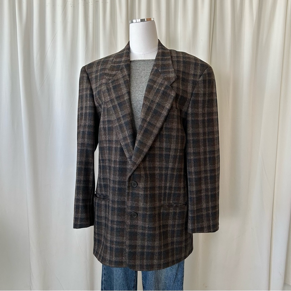 Vintage Men’s Giorgio Armani Collezioni Plaid Wool Sport Coat size 39R. - Picture 2 of 16